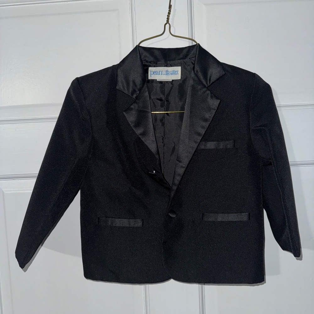 Stylish Black Kids Black Suit Jacket & Pants Set